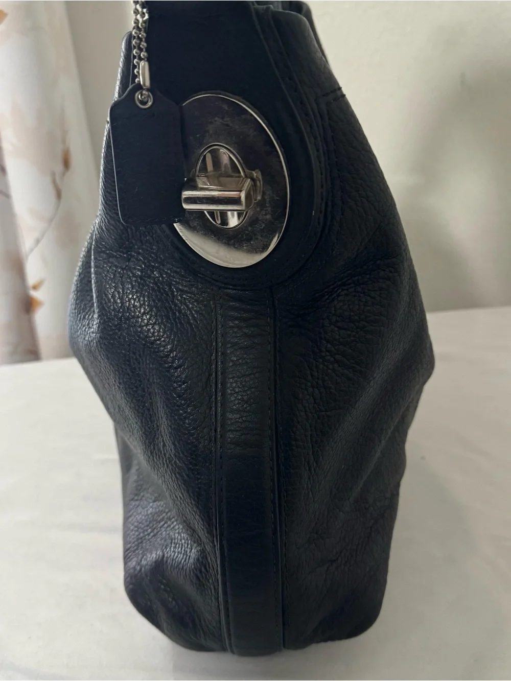 Coach Penelope Vintage Women’s Black Pebbled Leather Shoulder Hobo EUC F16535 - Picture 4 of 14